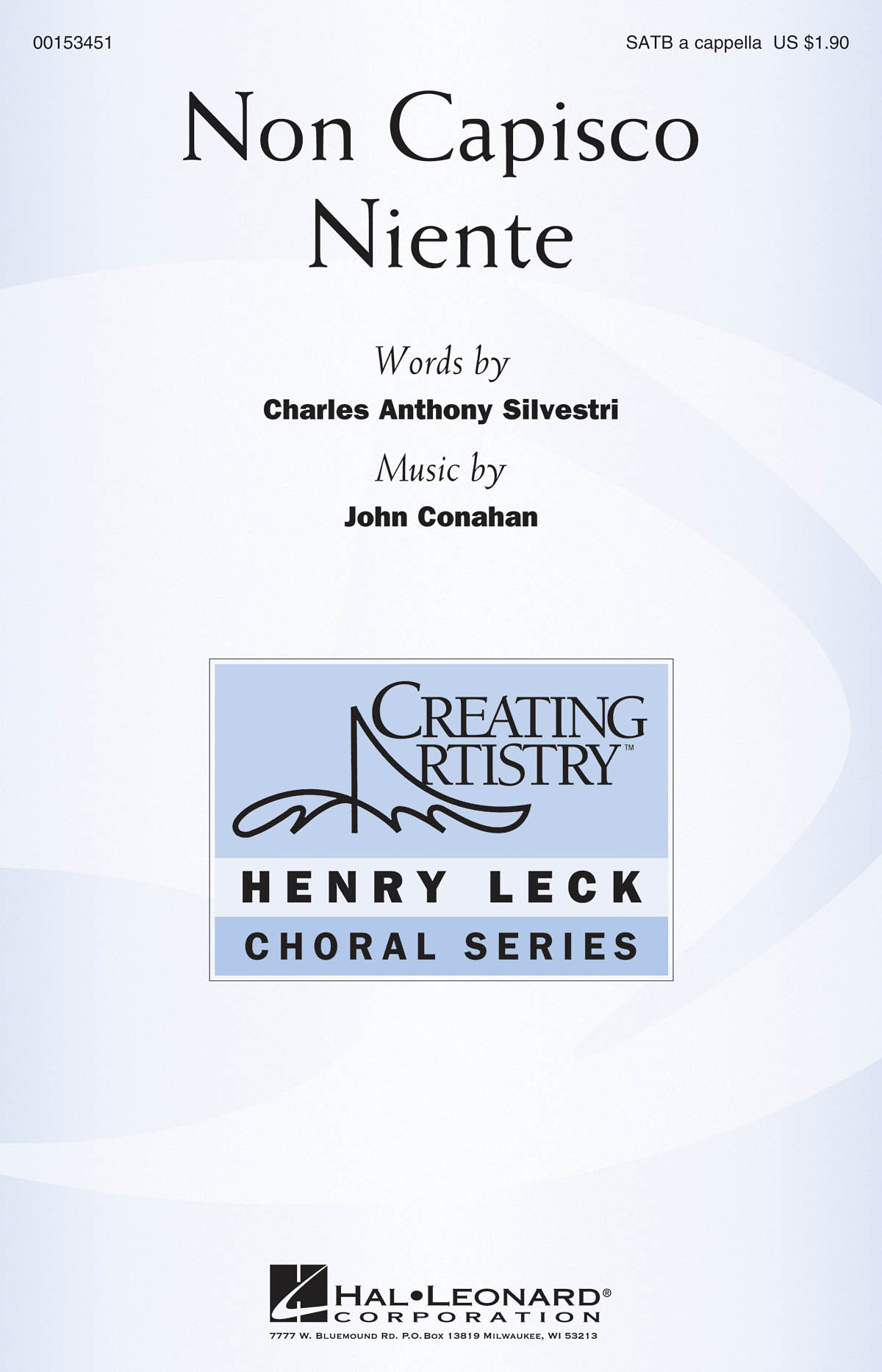 John Conahan: Non Capisco Niente: Mixed Choir a Cappella: Vocal Score