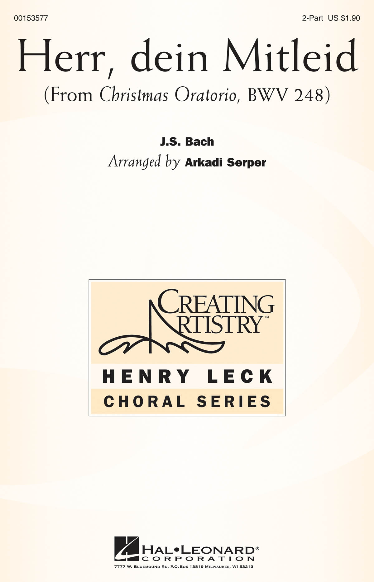 Johann Sebastian Bach: Herr  dein Mitleid: Children's Choir: Vocal Score