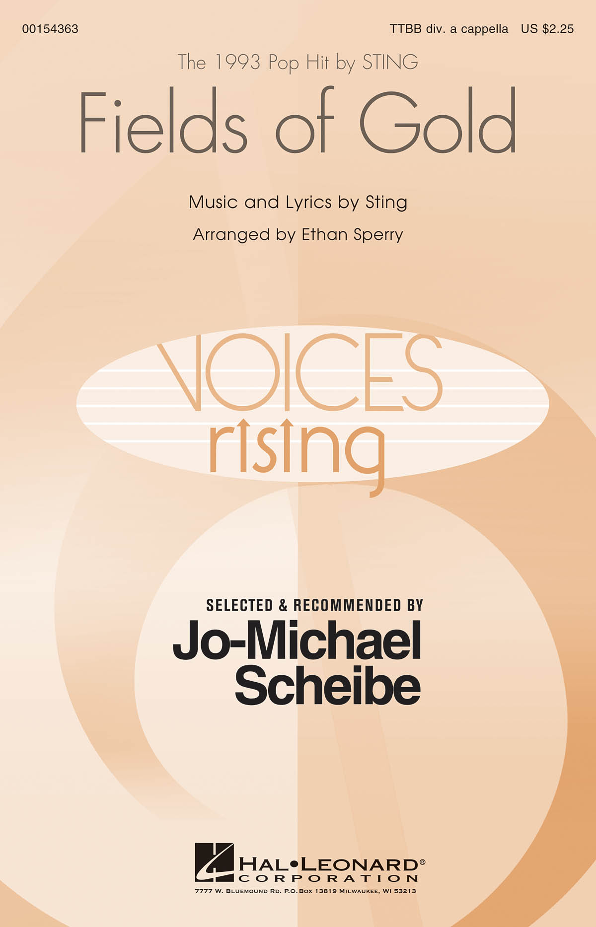 Sting: Fields of Gold: Lower Voices a Cappella: Vocal Score