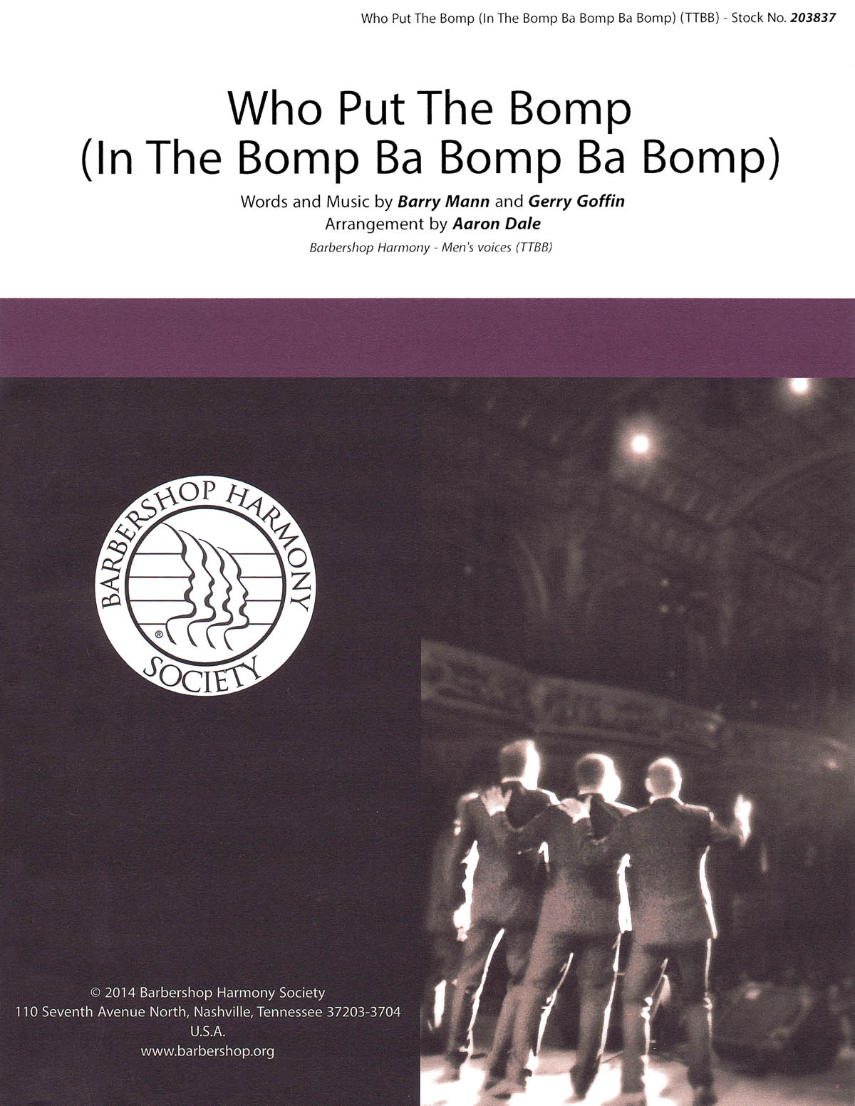 Who Put The Bomp (In The Bomp Ba Bomp Ba Bomp): Lower Voices a Cappella: Vocal
