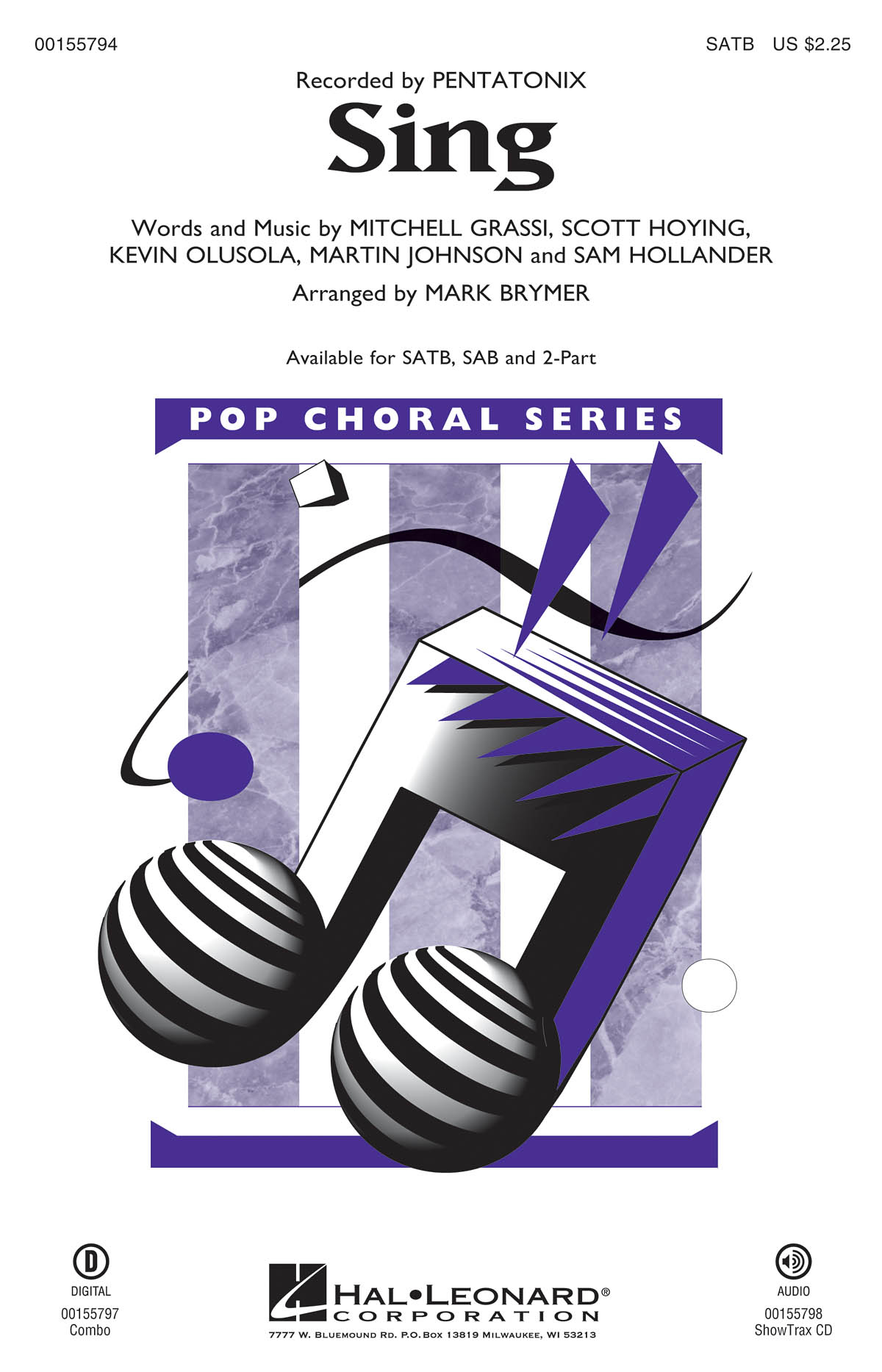 Sing: Mixed Choir a Cappella: Vocal Score