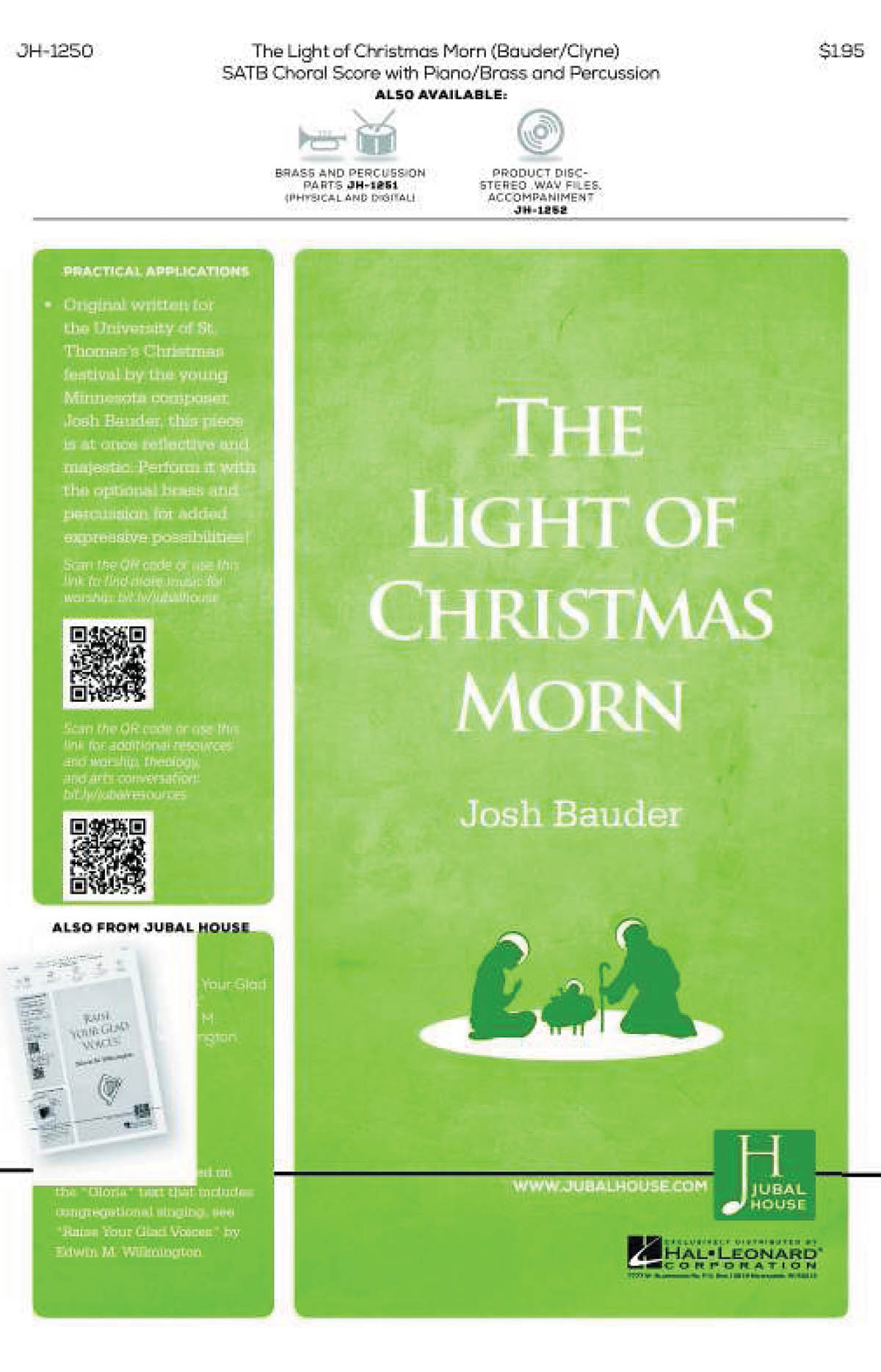 Josh Bauder: The Light of Christmas Morn: Mixed Choir a Cappella: Vocal Score
