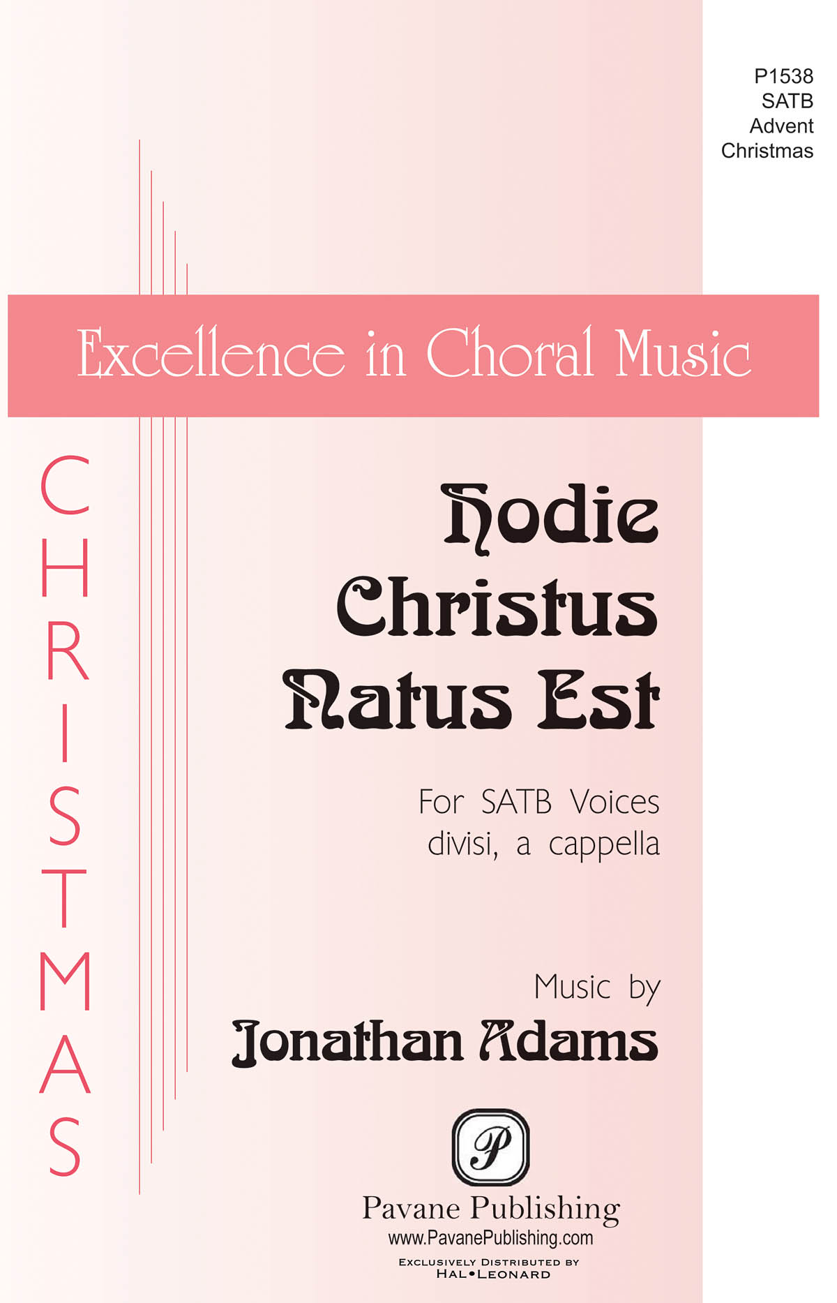 Jonathan Adams: Hodie Christus Natus Est: Mixed Choir a Cappella: Vocal Score