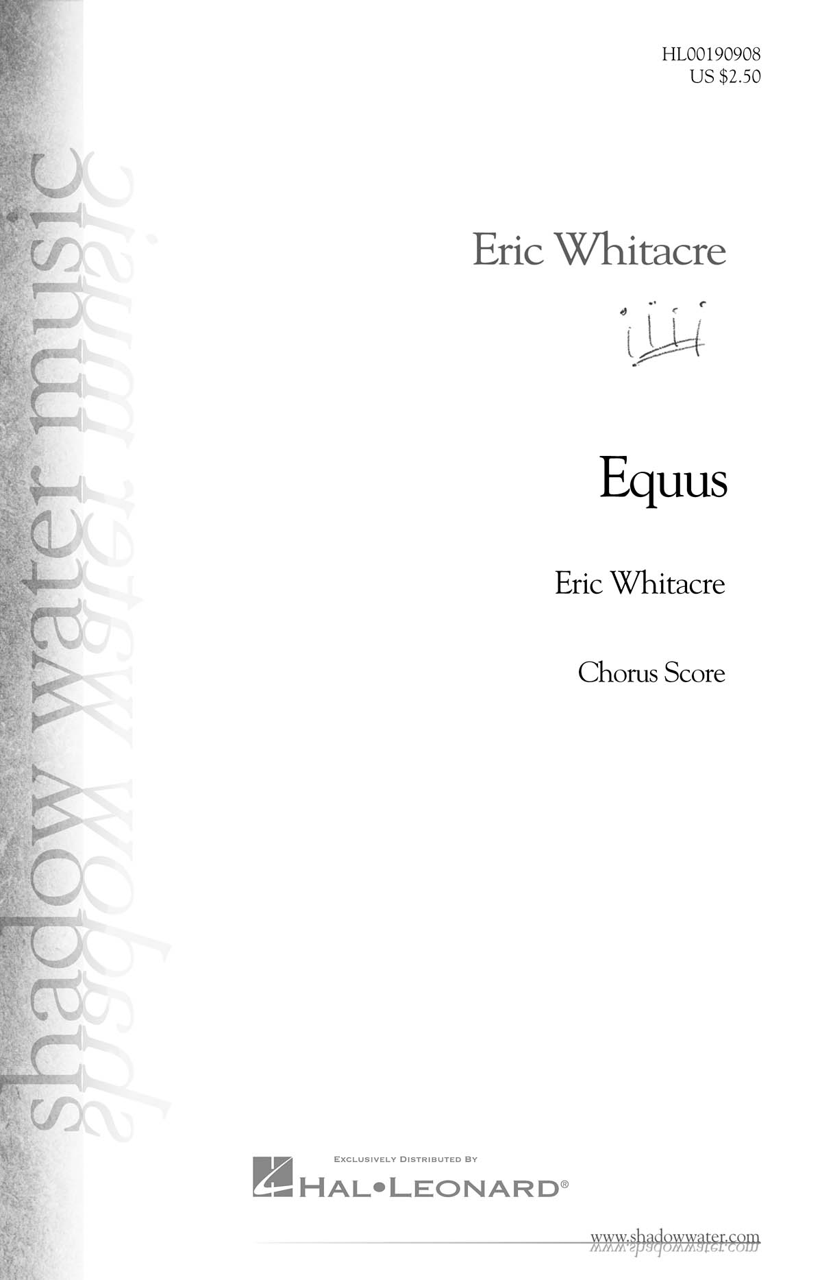 Eric Whitacre: Equus - Opt. Choral Part for Band Work: Mixed Choir a Cappella: