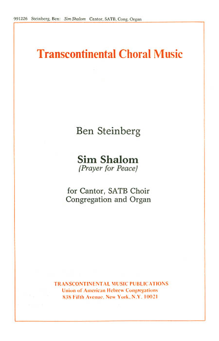 Ben Steinberg: Sim Shalom (Prayer For Peace): Mixed Choir a Cappella: Vocal