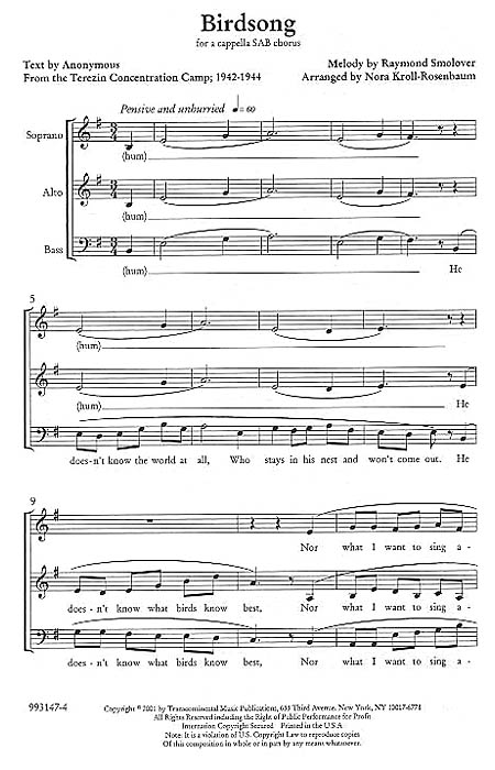 Birdsong: Mixed Choir a Cappella: Vocal Score
