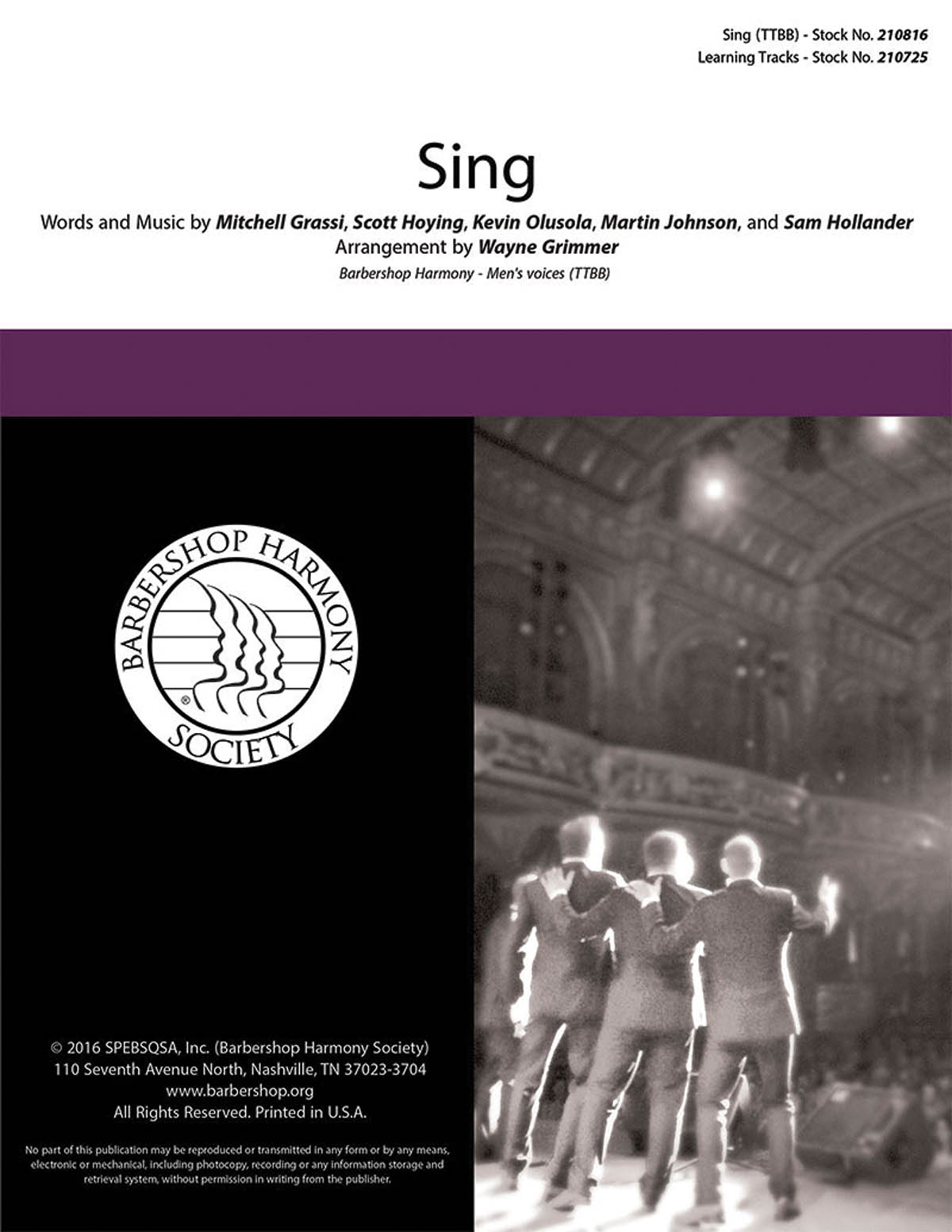 Pentatonix: Sing: Lower Voices a Cappella: Vocal Score
