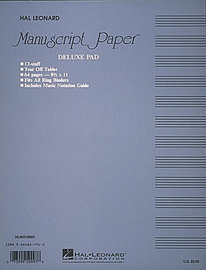 Manuscript Paper (Deluxe Pad)(Blue Cover): Manuscript Paper: Manuscript