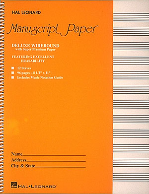 Deluxe Wirebound Super Premium Manuscript Paper: Manuscript Paper: Manuscript