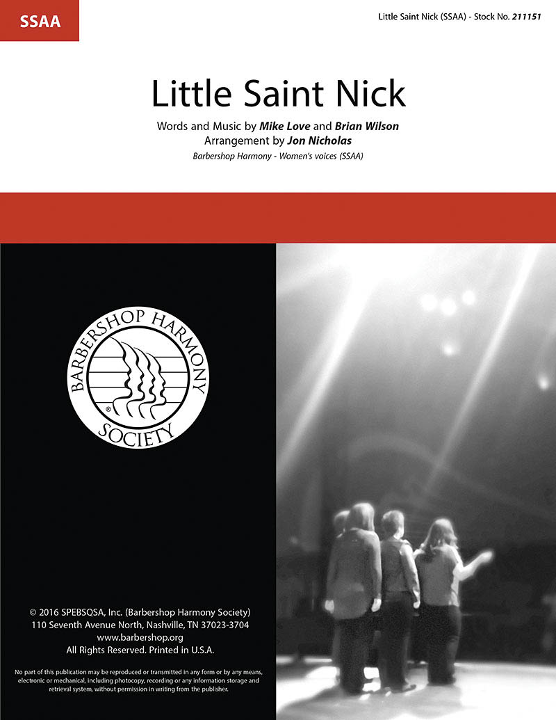 Brian Wilson Mike Love: Little Saint Nick: Upper Voices a Cappella: Vocal Score