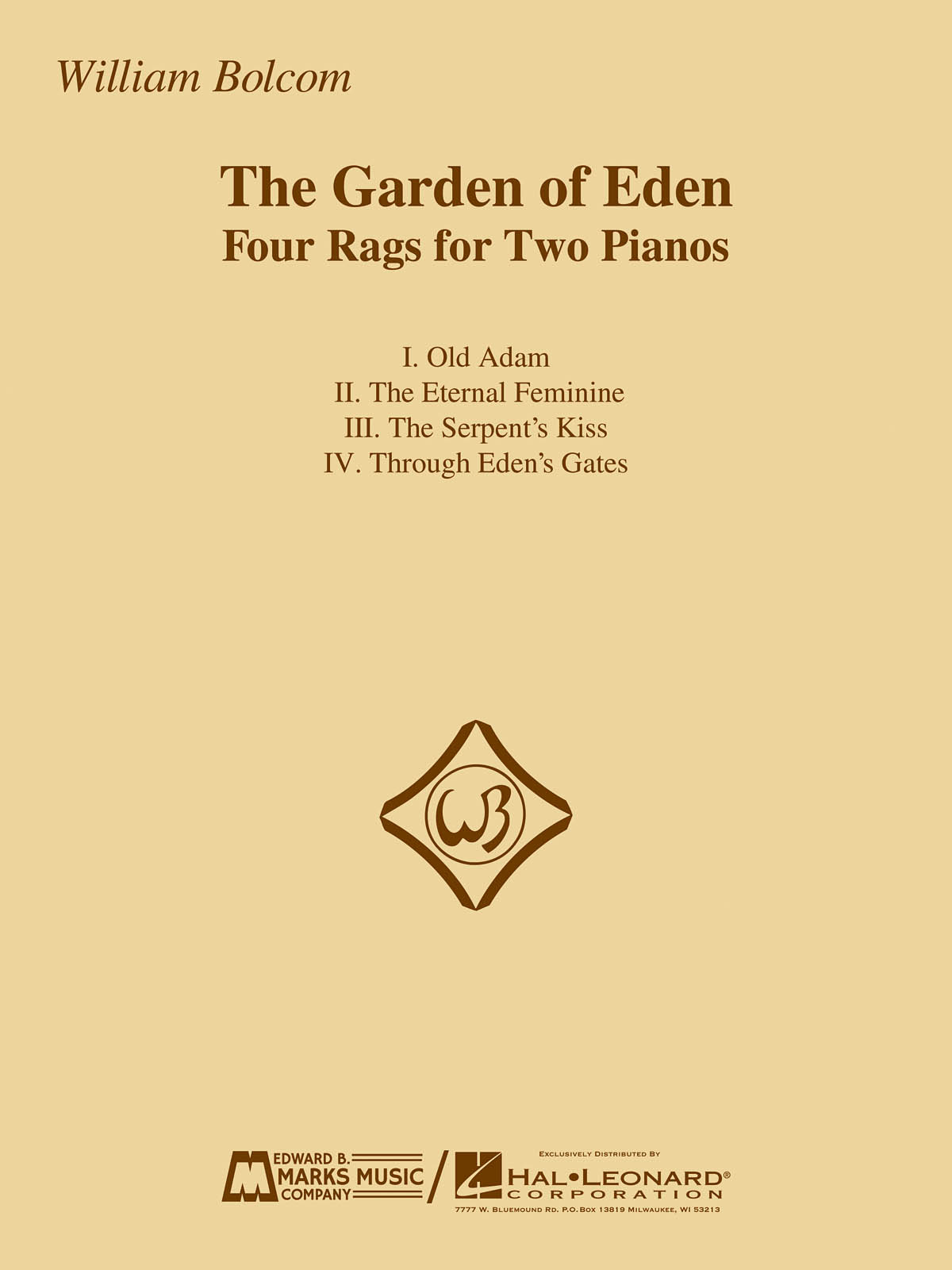 William Bolcom: The Garden Of Eden - Four Rags For Two Pianos: Piano Duet: