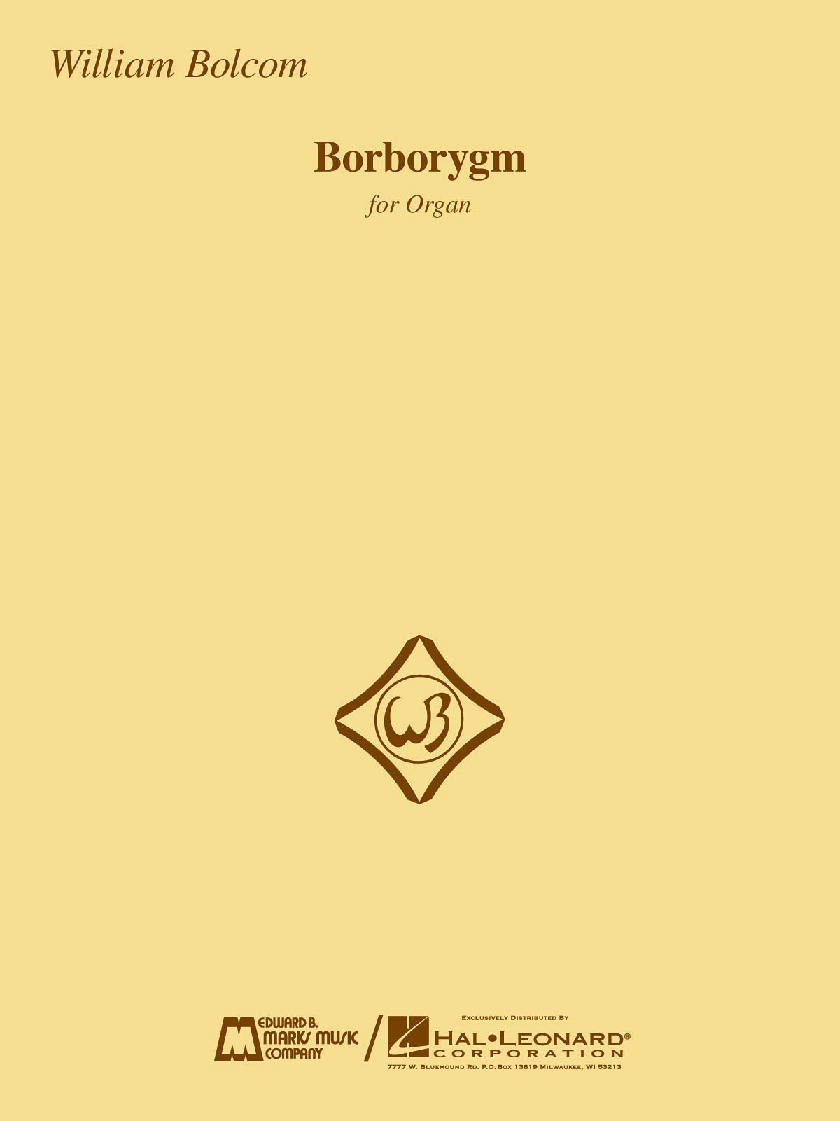 William Bolcom: Borborygm: Organ: Instrumental Work