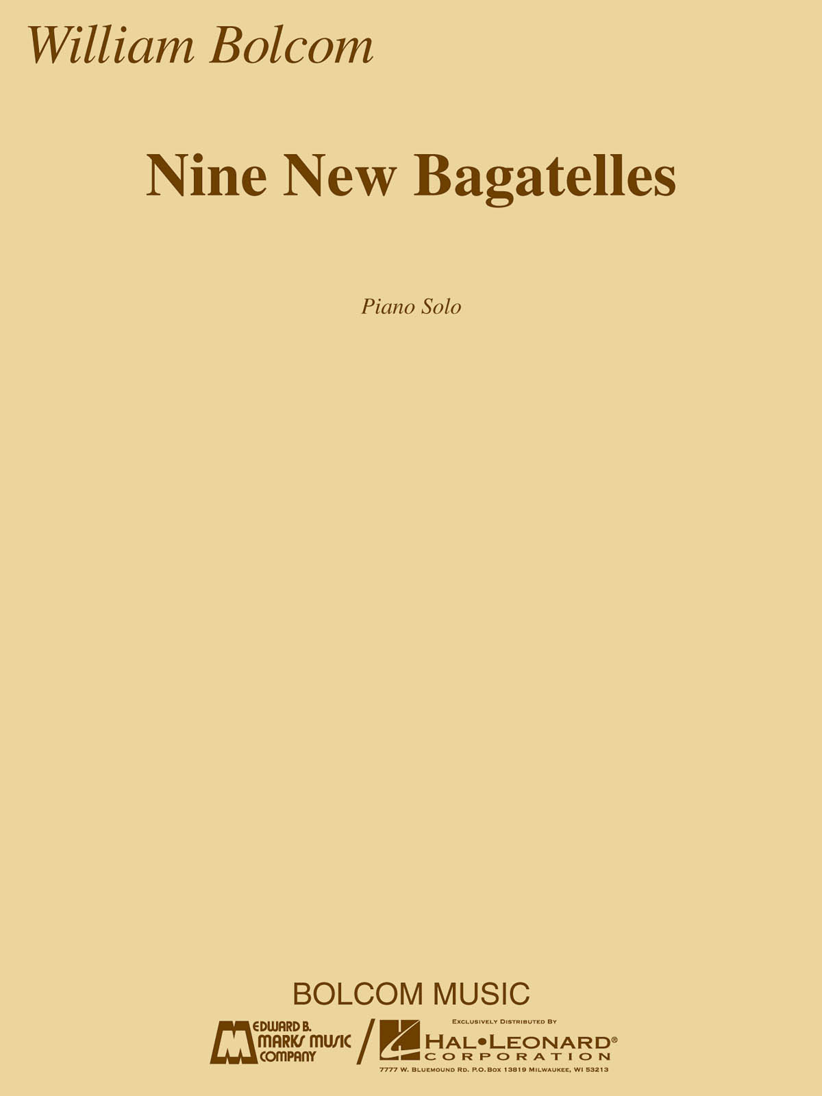 William Bolcom: Nine New Bagatelles: Piano: Instrumental Album