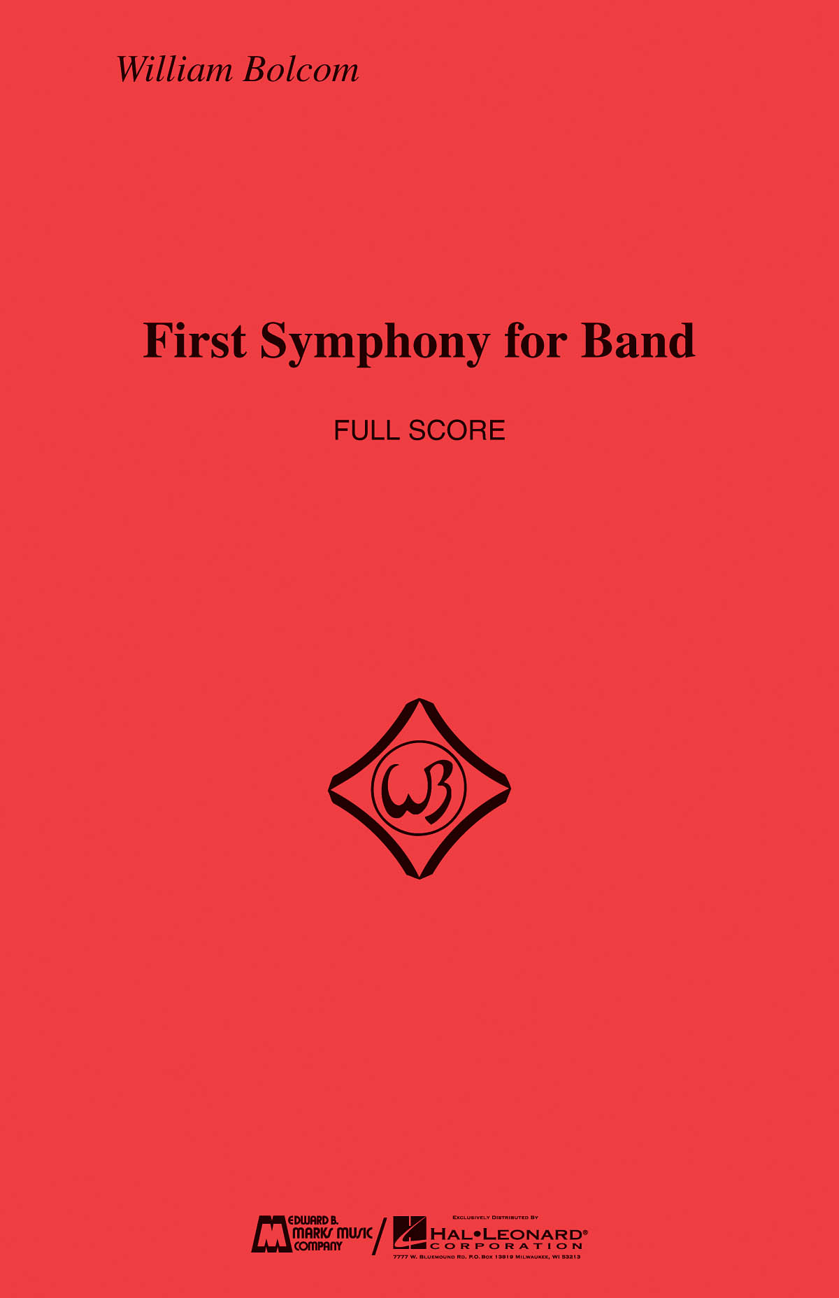 William Bolcom: First Symphony for Band: Concert Band: Score