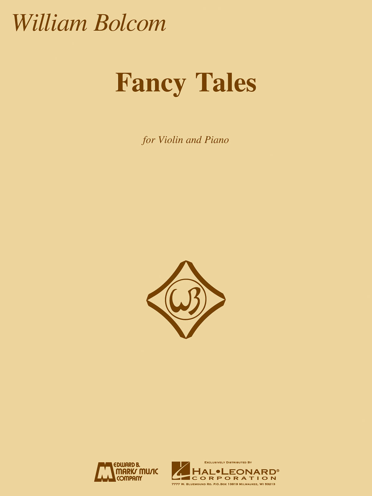 William Bolcom: Fancy Tales: Violin and Accomp.: Score