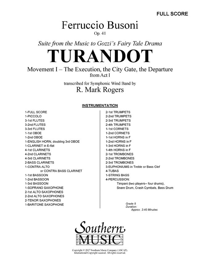 Turandot - Movement 1: Orchestra: Score