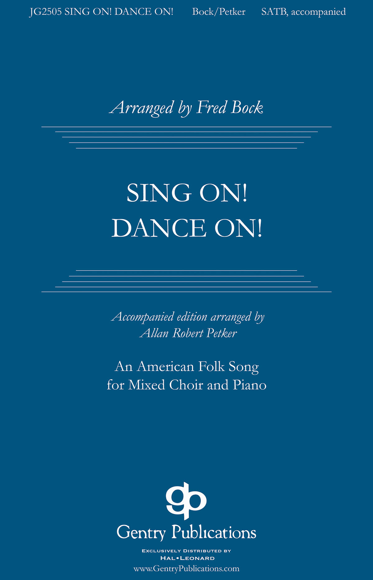 Sing On  Dance On: Mixed Choir a Cappella: Vocal Score