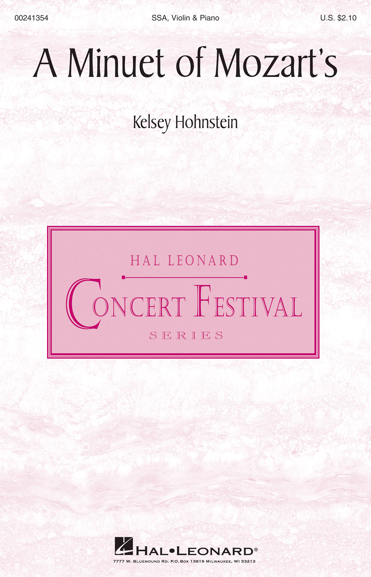 Kelsey Hohnstein: A Minuet of Mozart's: Upper Voices a Cappella: Vocal Score