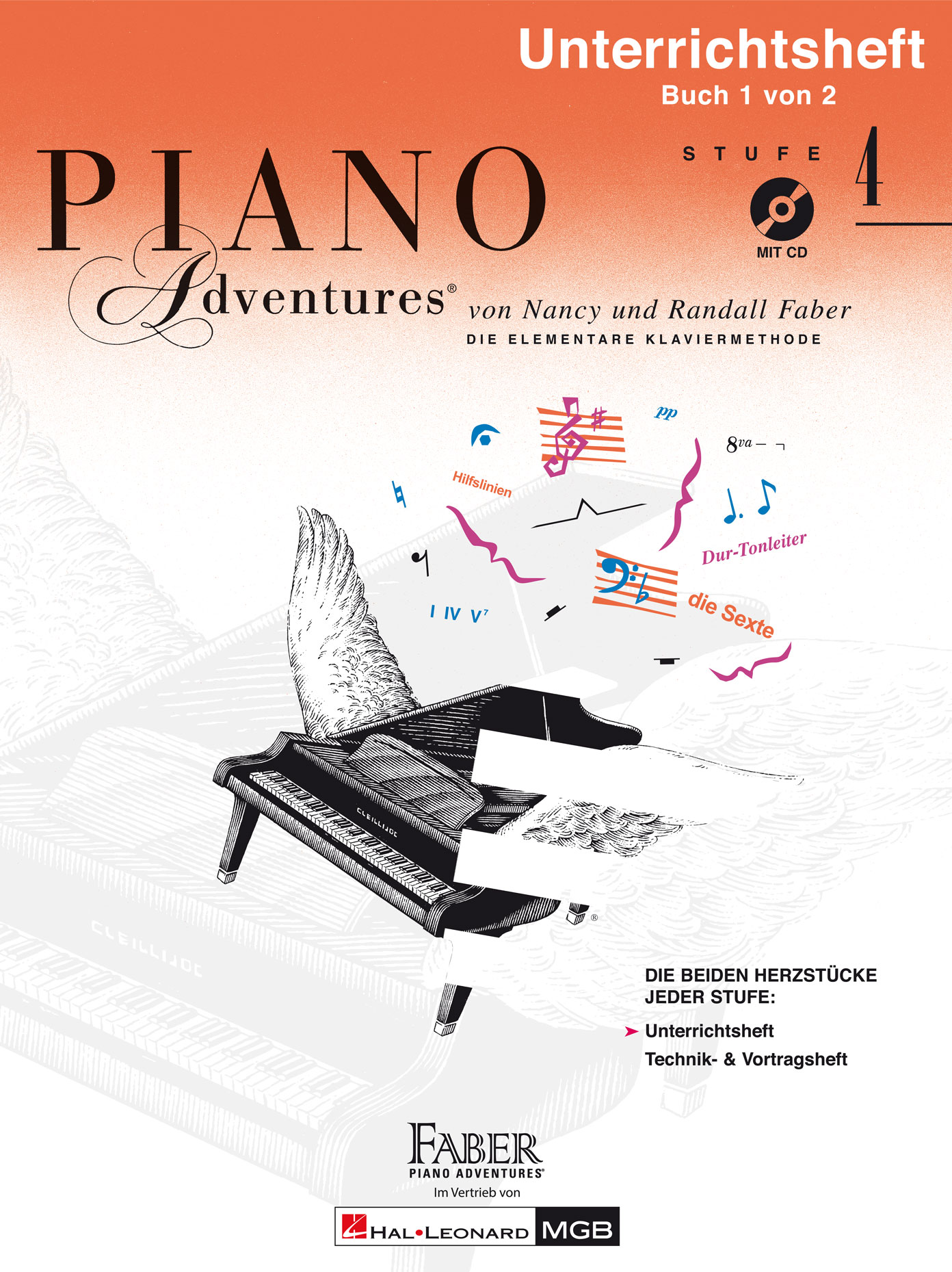 Nancy Faber Randall Faber: Piano Adventures: Unterrichtsheft Stufe 4 mit CD: