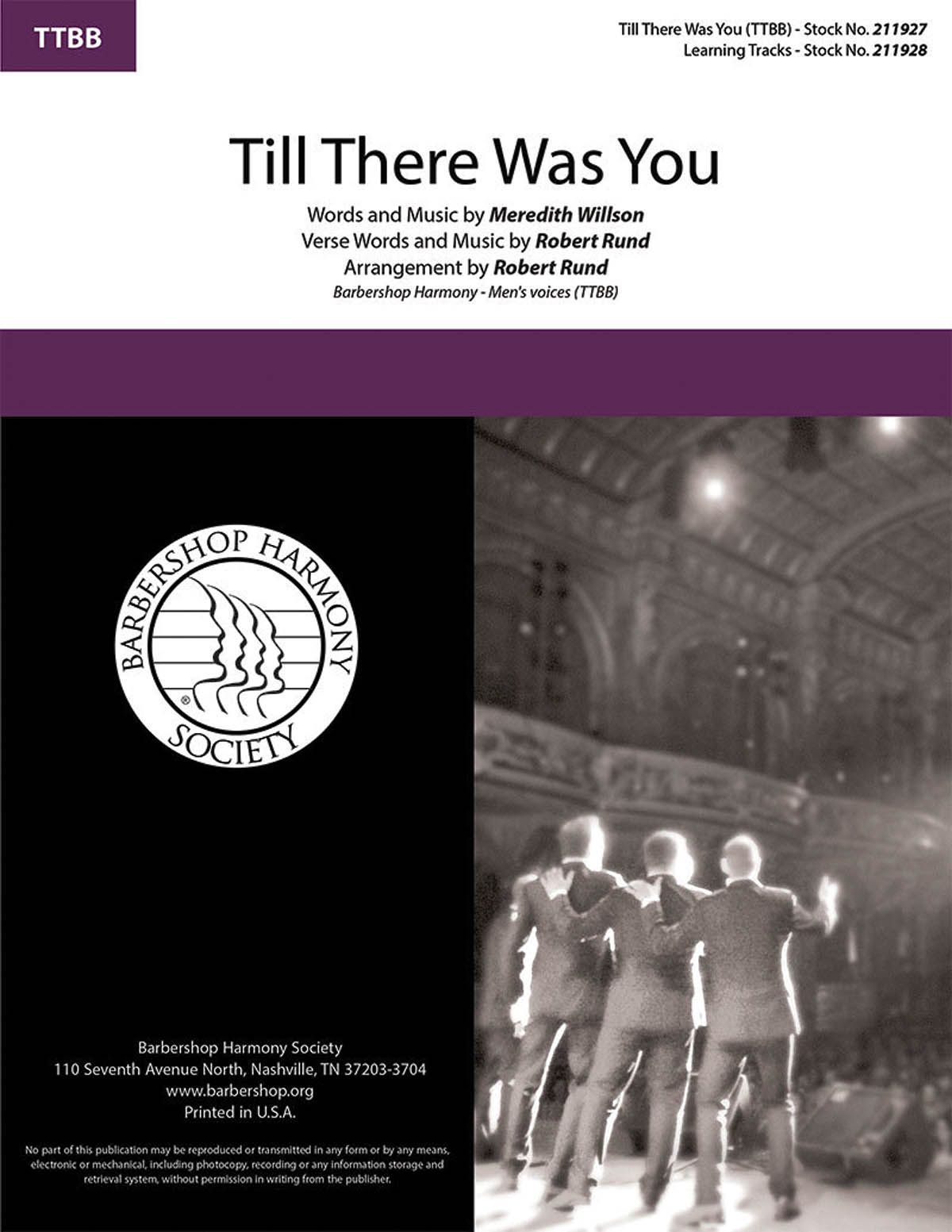 Meredith Willson: Till There Was You: Lower Voices a Cappella: Vocal Score
