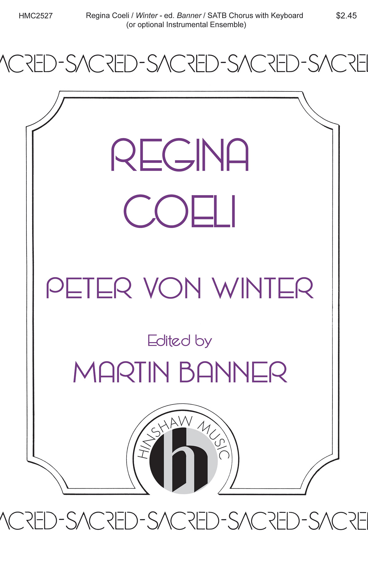 Peter von Winter: Regina Coeli: Mixed Choir a Cappella: Vocal Score