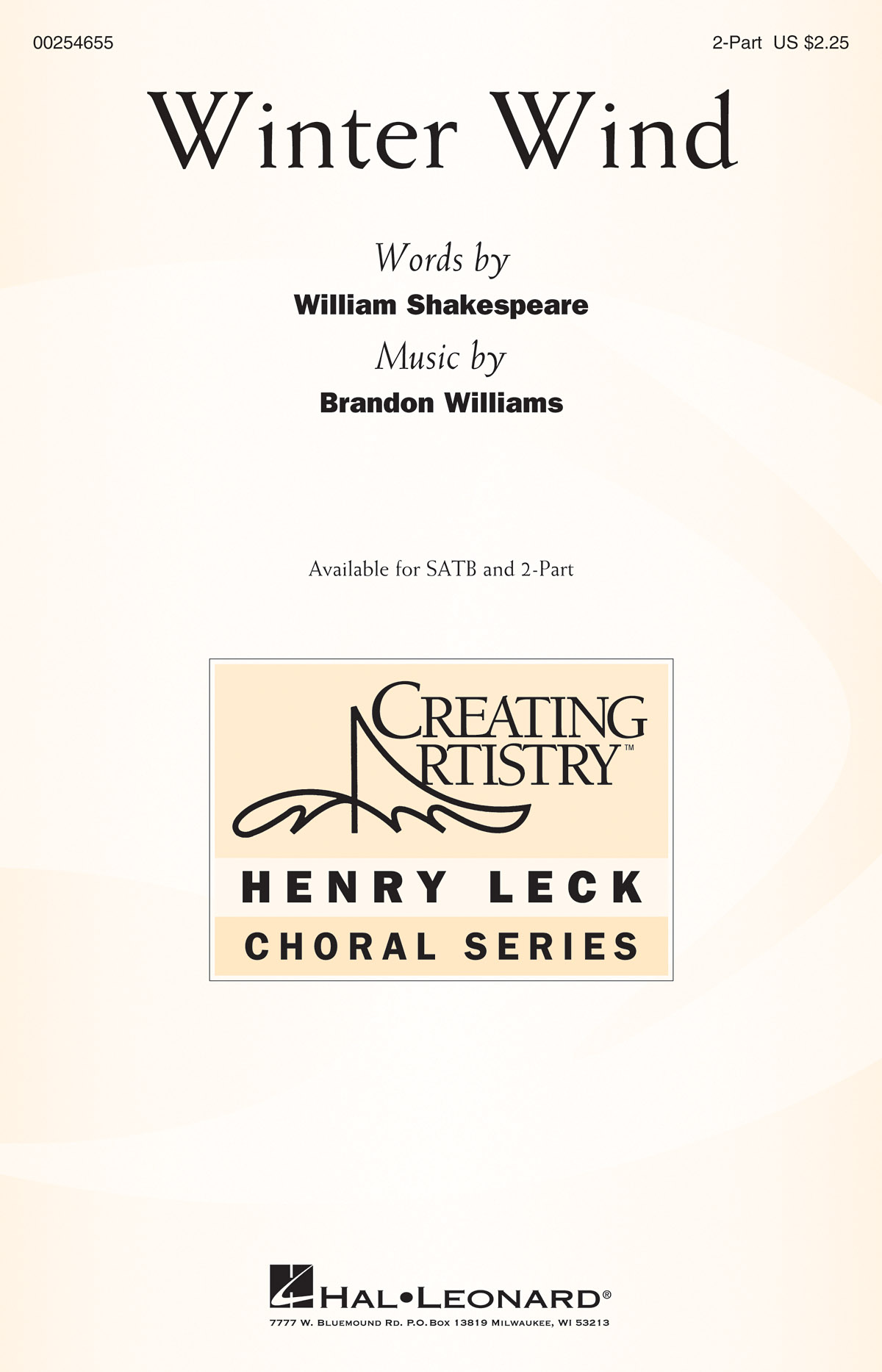 Brandon Williams: Winter Wind: Mixed Choir a Cappella: Vocal Score