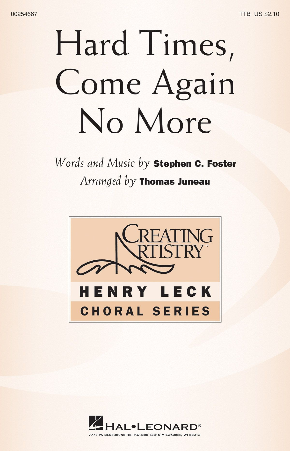 Stephen Foster: Hard Times  Come Again No More: Lower Voices a Cappella: Vocal