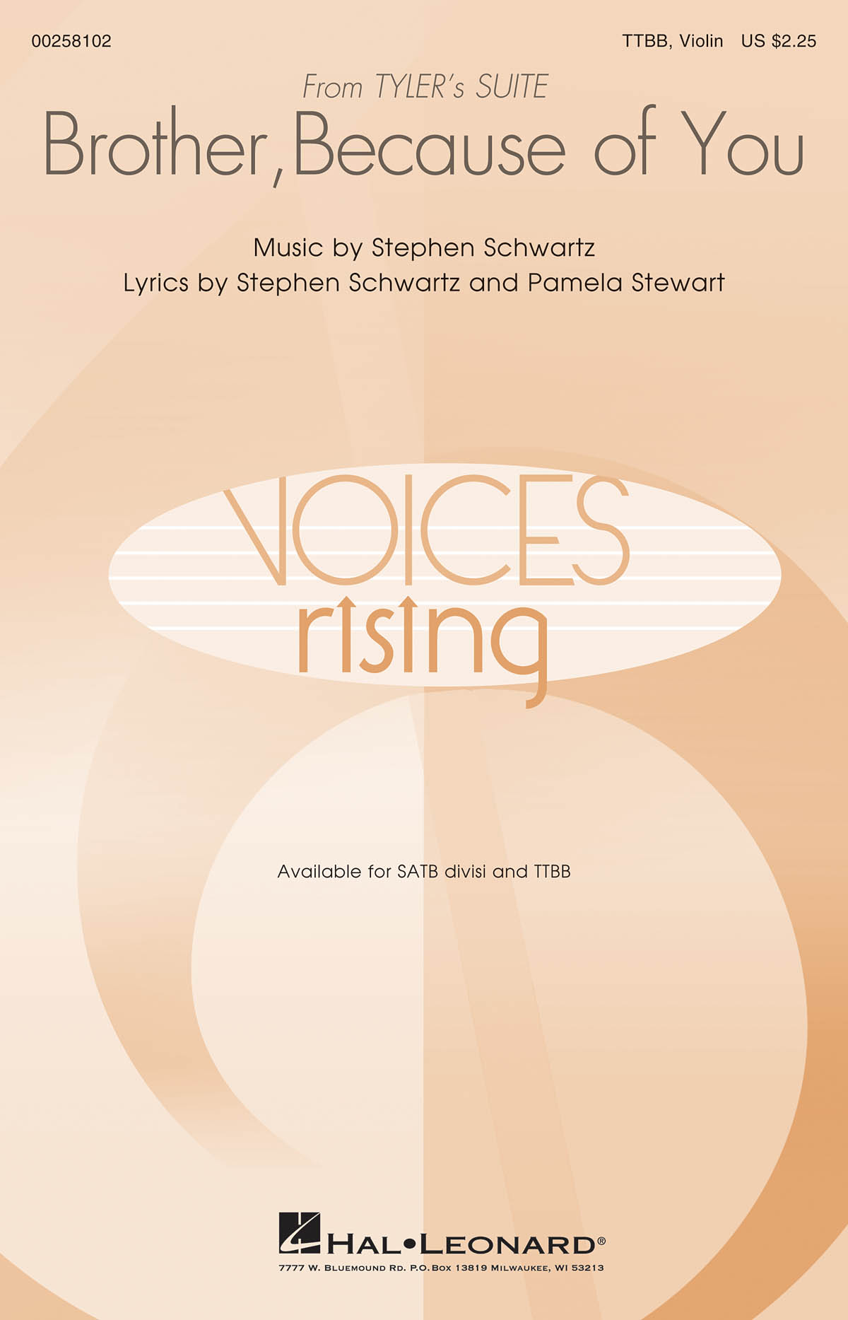 Brother  Because Of You (from tyler's Suite): Lower Voices a Cappella: Vocal