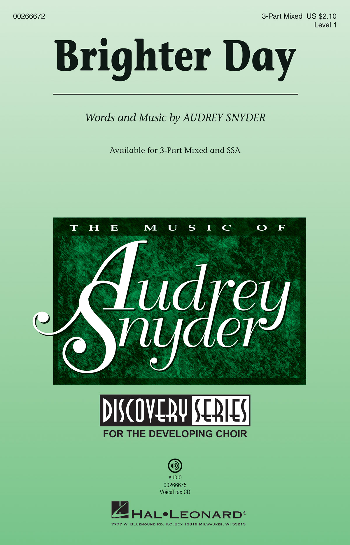 Audrey Snyder: Brighter Day: Mixed Choir a Cappella: Vocal Score