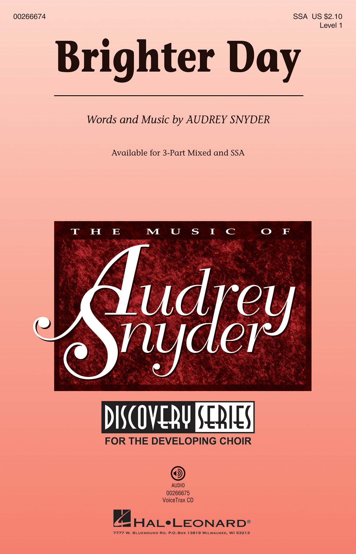 Audrey Snyder: Brighter Day: Upper Voices a Cappella: Vocal Score