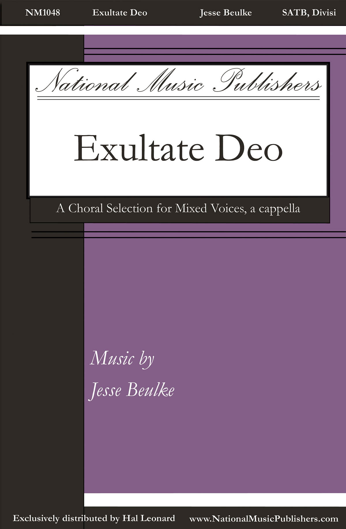 Jesse Beulke: Exultate Deo: Mixed Choir a Cappella: Vocal Score