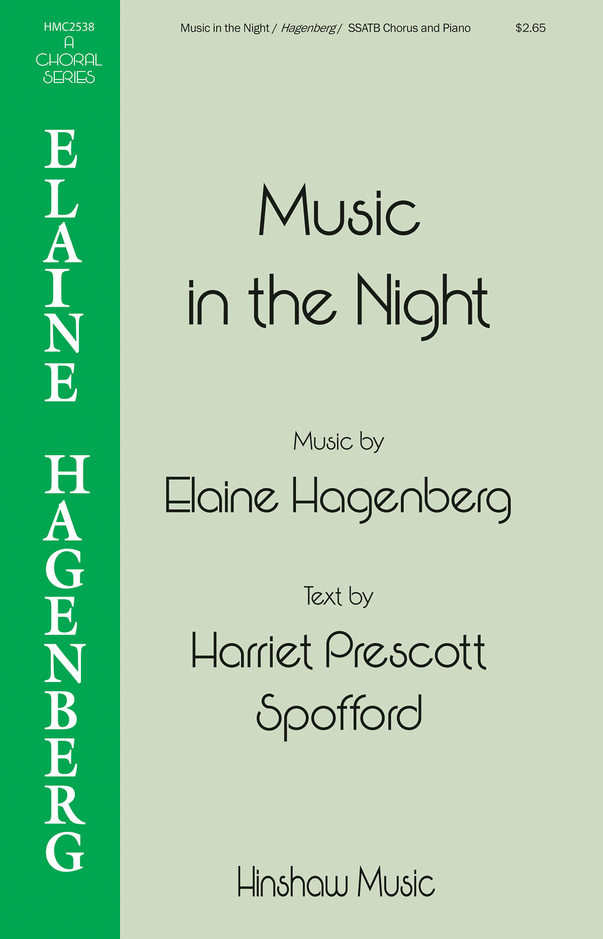 Elaine Hagenberg: Music in the Night: Mixed Choir a Cappella: Vocal Score