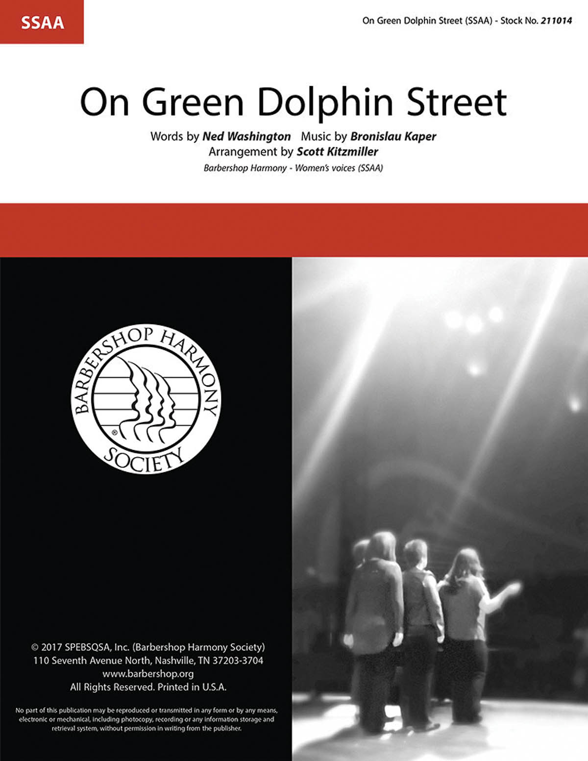 Bronislaw Kaper: On Green Dolphin Street: Upper Voices a Cappella: Vocal Score