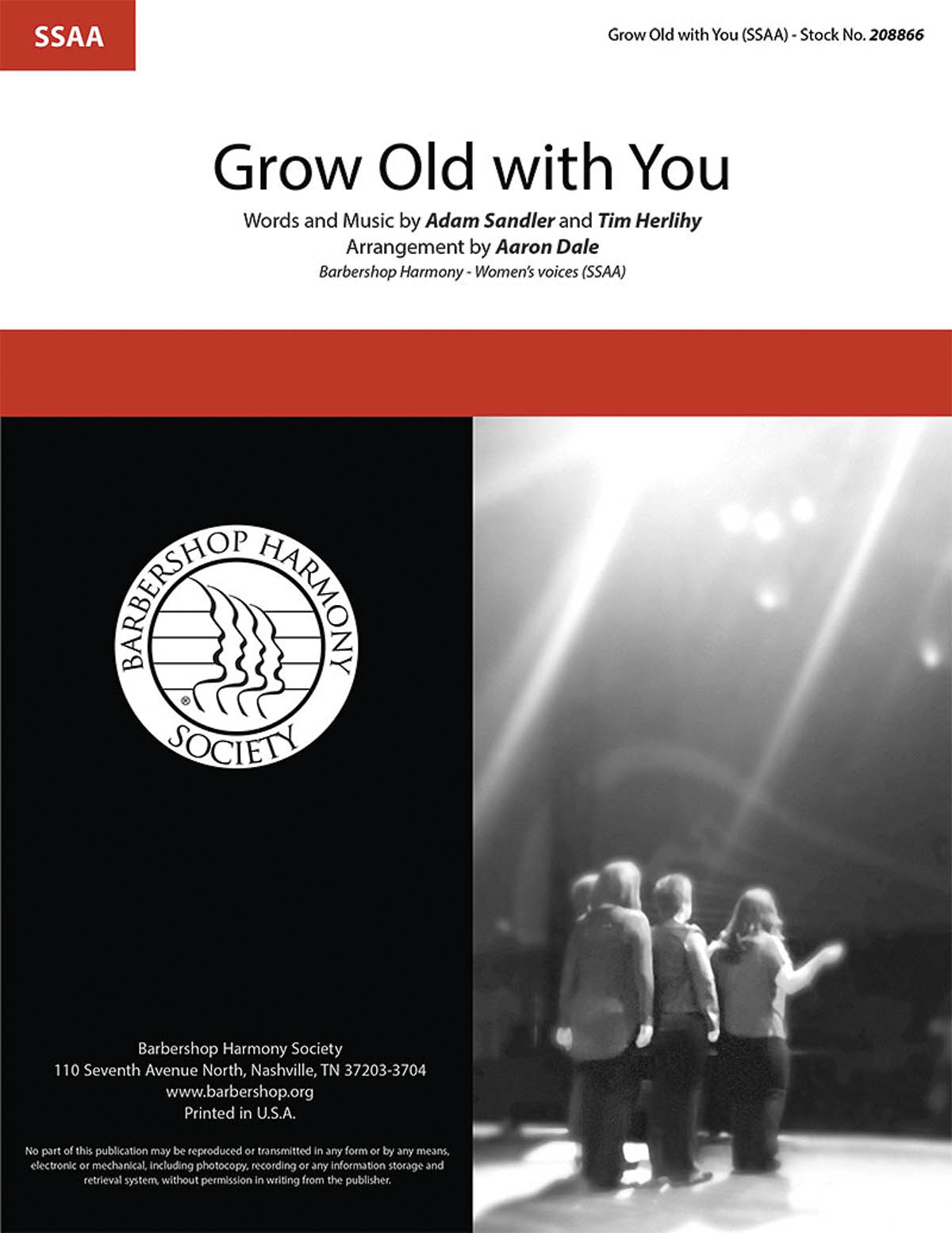 Grow Old With You: Upper Voices a Cappella: Vocal Score