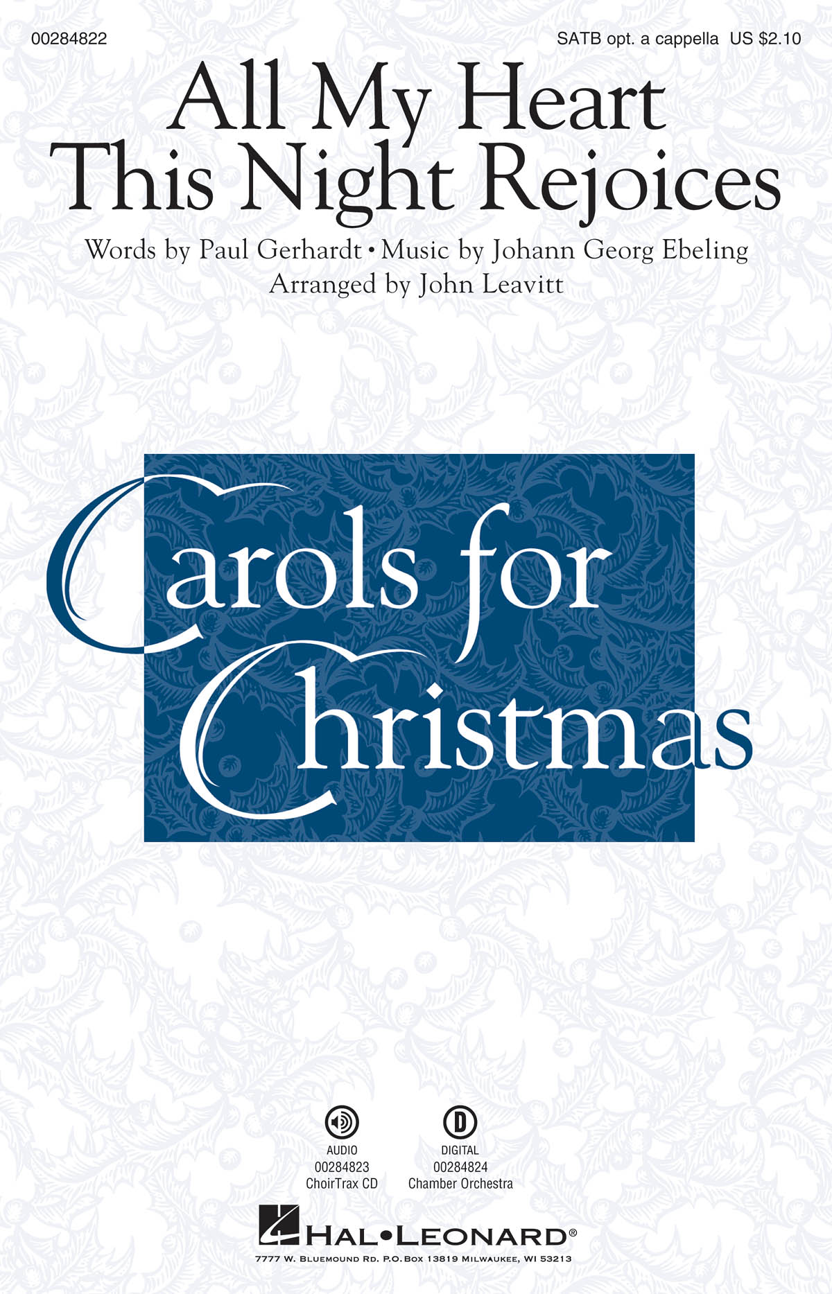 Paul Gerhardt: All My Heart This Night Rejoices: Mixed Choir a Cappella: Vocal