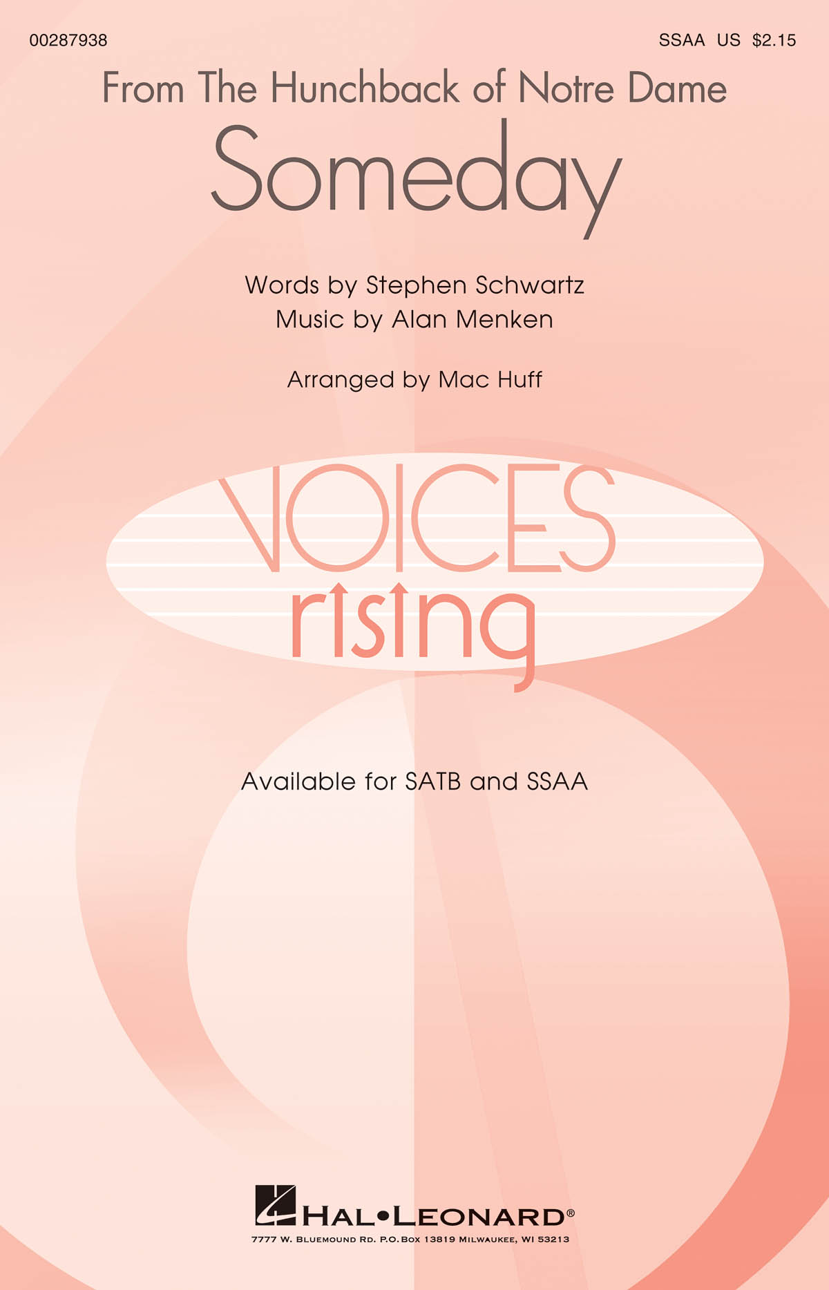 Alan Menken: Someday: Upper Voices a Cappella: Vocal Score
