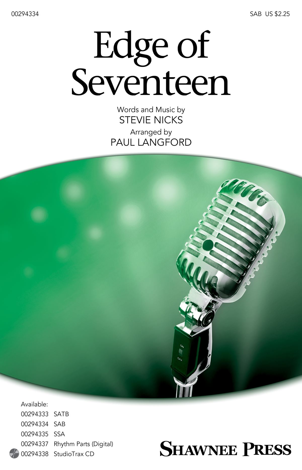 Stevie Nicks: Edge Of Seventeen: Mixed Choir a Cappella: Vocal Score