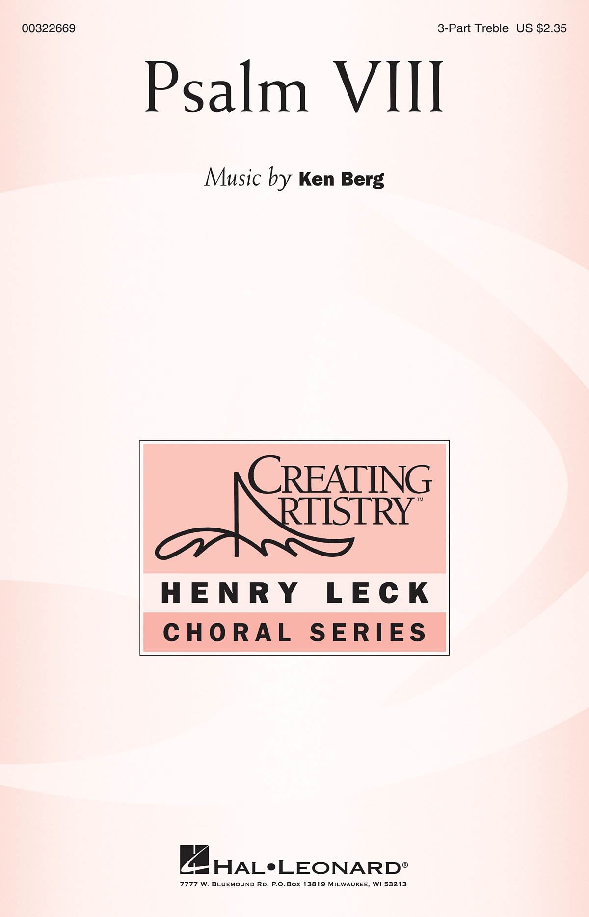 Ken Berg: Psalm VIII: Upper Voices a Cappella: Vocal Score