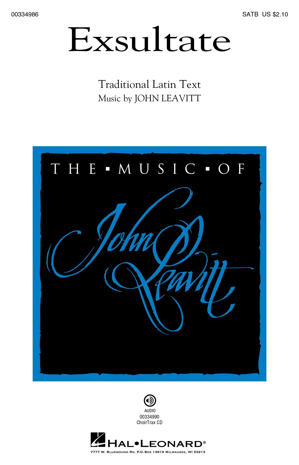 John Leavitt: Exsultate: Mixed Choir a Cappella: Vocal Score