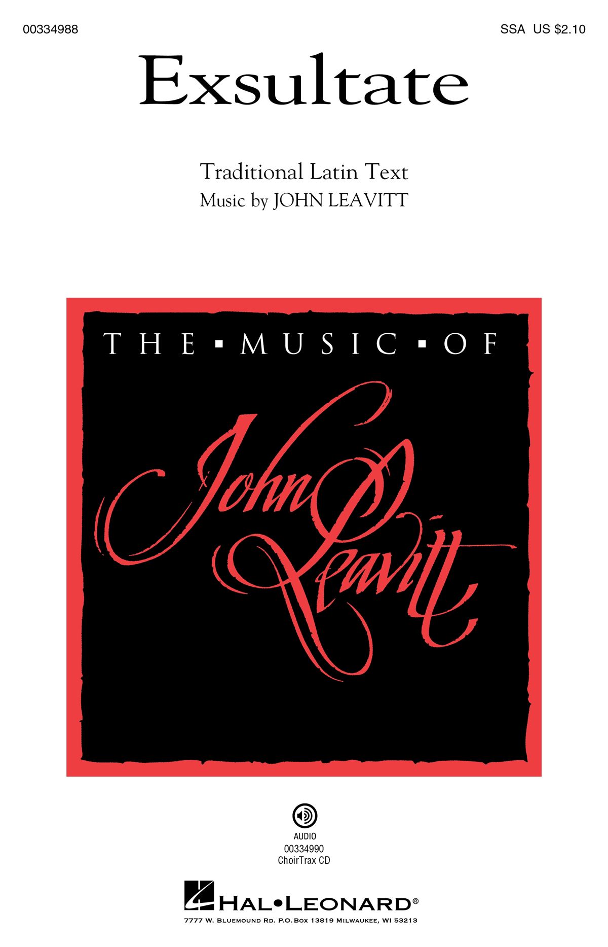 John Leavitt: Exsultate: Upper Voices a Cappella: Vocal Score