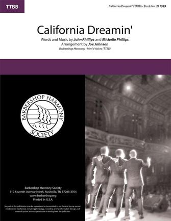 California Dreamin': Lower Voices a Cappella: Vocal Score