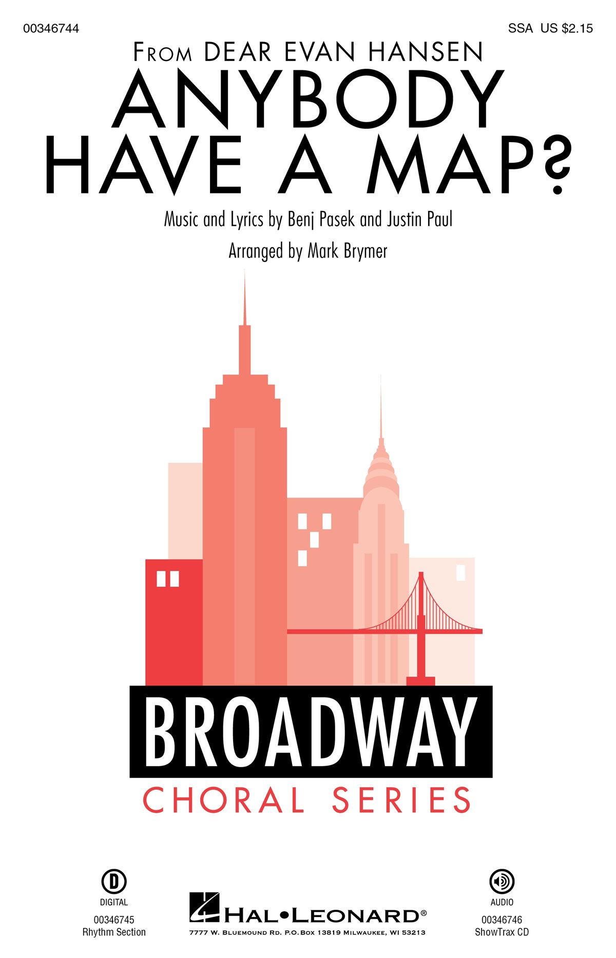 Benj Pasek Justin Paul: Anybody Have A Map?: Upper Voices a Cappella: Vocal