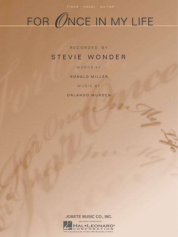Stevie Wonder: For Once in My Life: Piano  Vocal and Guitar: Mixed Songbook