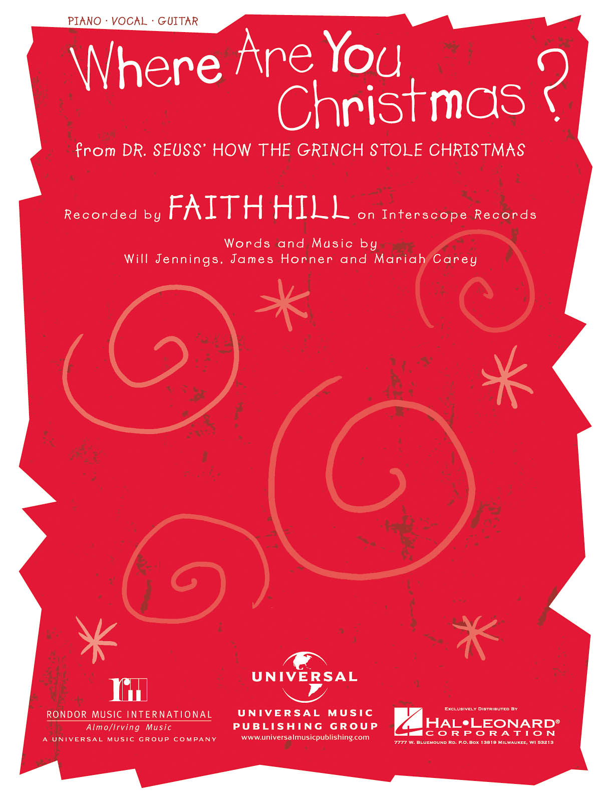 Faith Hill: Where Are You Christmas?: Piano  Vocal and Guitar: Mixed Songbook