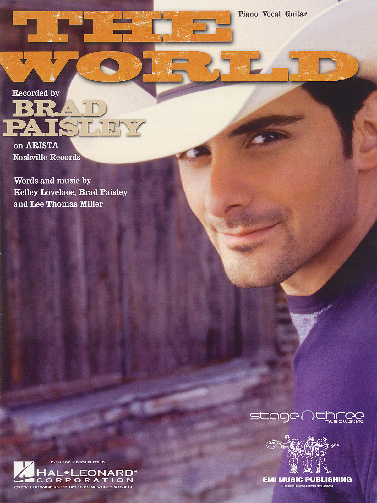 Brad Paisley: The World: Piano  Vocal and Guitar: Mixed Songbook