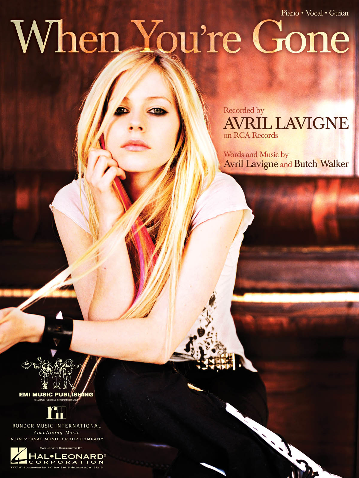 Avril Lavigne: When You're Gone: Piano  Vocal and Guitar: Single Sheet