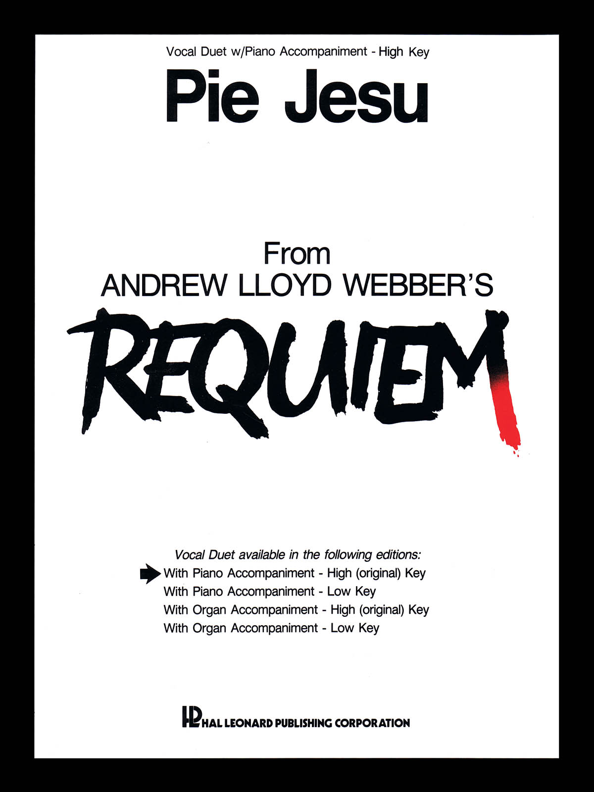 Andrew Lloyd Webber: Pie Jesu (from Requiem): Vocal Duets: Vocal Score