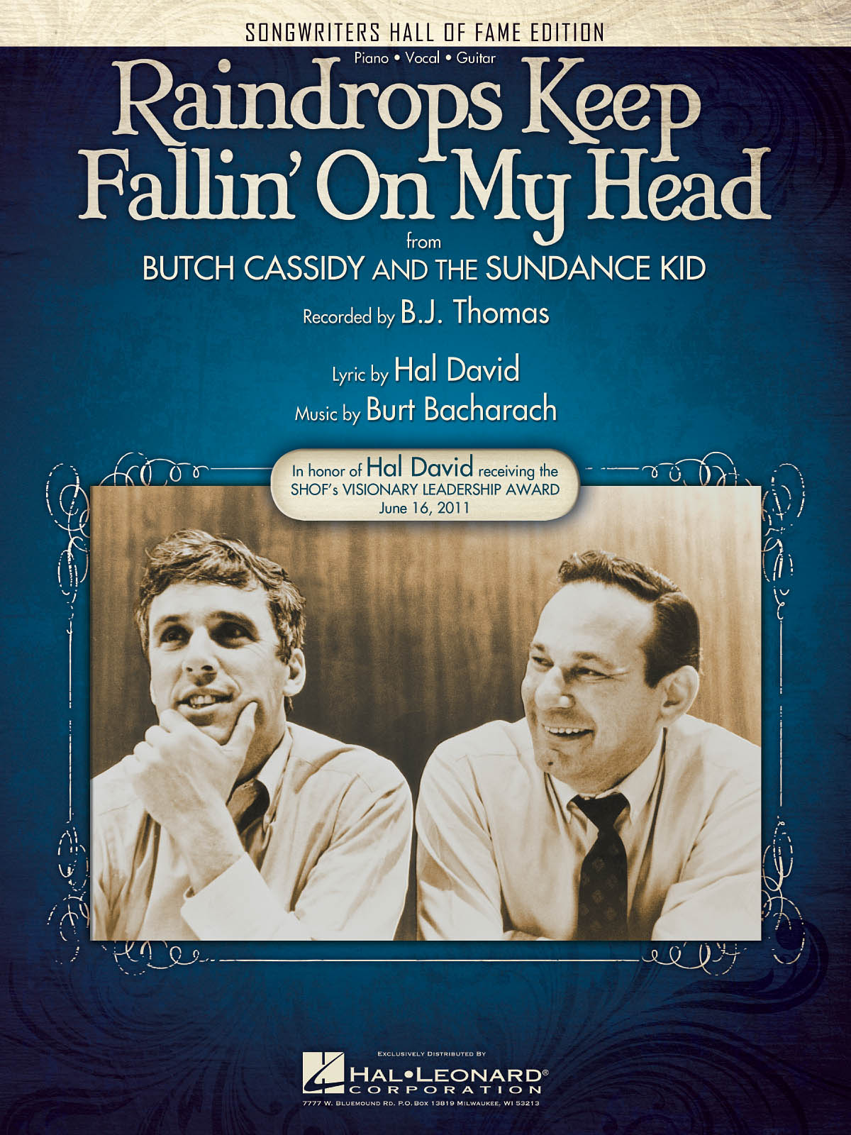 Burt Bacharach Hal David: Raindrops Keep Fallin' On My Head: Piano  Vocal and
