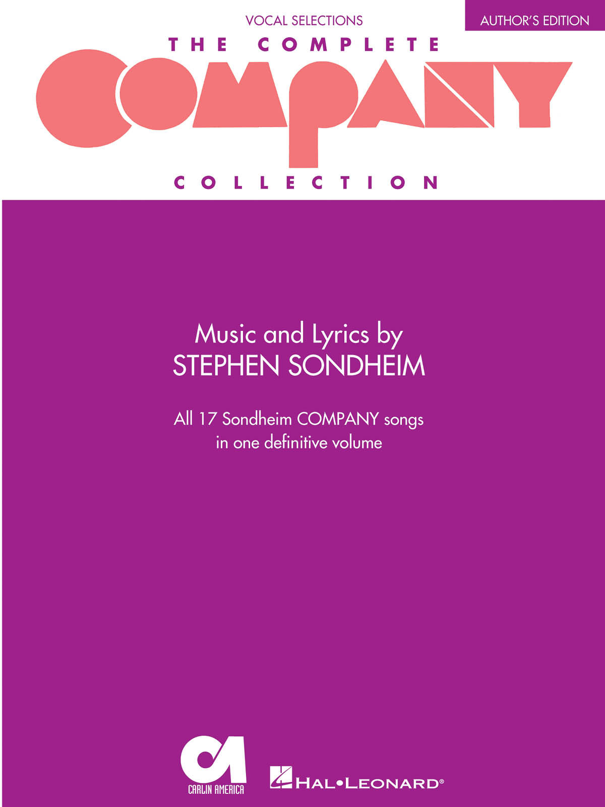 Stephen Sondheim: The Complete Company Collection: Vocal and Piano: Vocal Album
