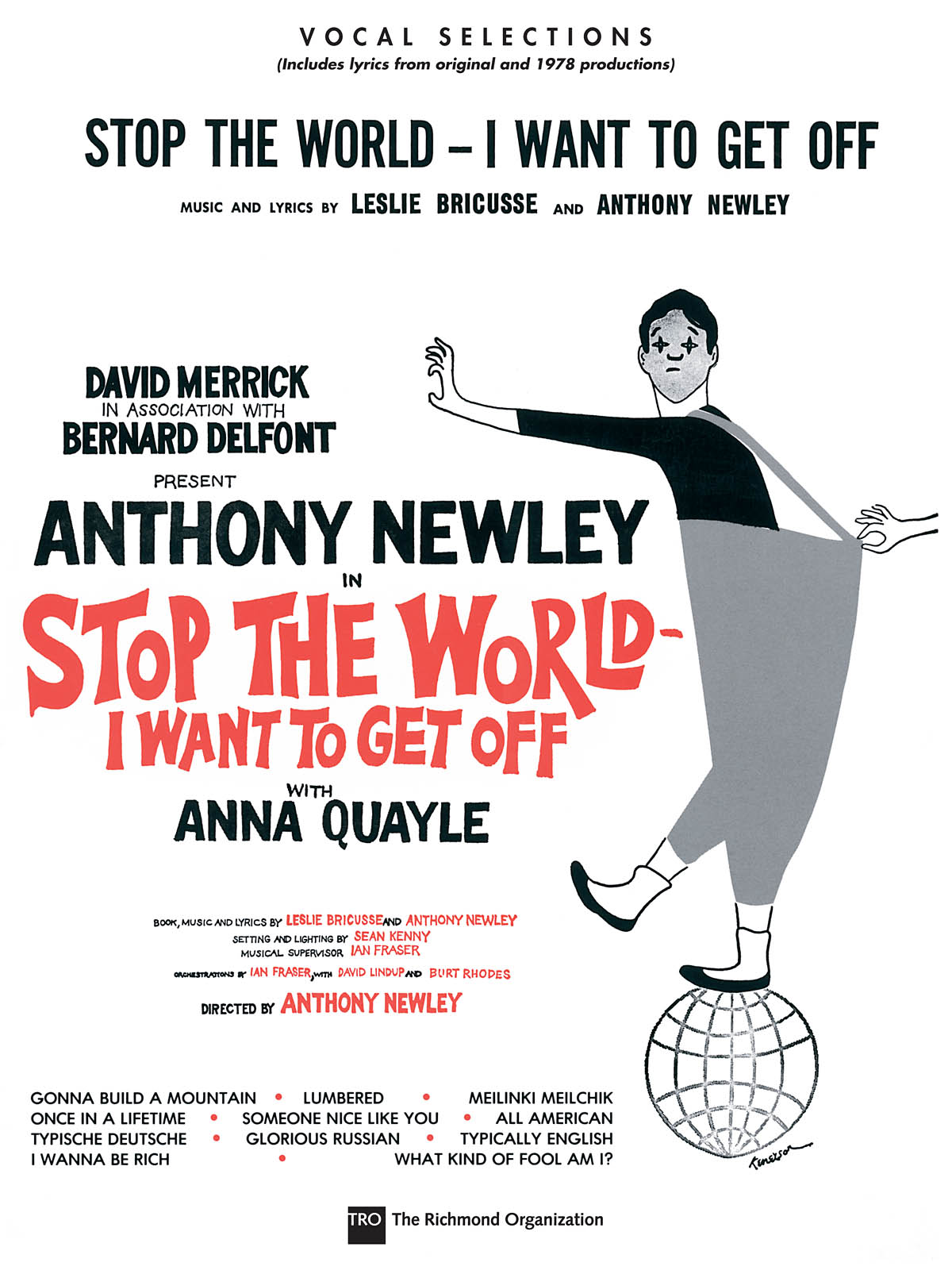 Anthony Newley Leslie Bricusse: Stop the World - I Want to Get Off: Piano  Vocal